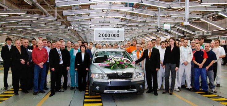 Выпуск юбилейной 2-миллионной Шкоды Октавии на заводе в Словакии