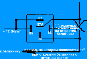 Что такое реле, и как оно работает? Открытие багажника с брелока сигнализации