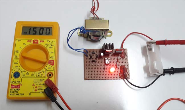 Ni-Cd Battery Charger Circuit in action