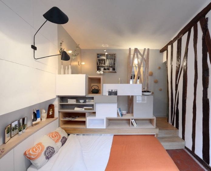 интерьер квартиры-студии с выдвижной кроватью