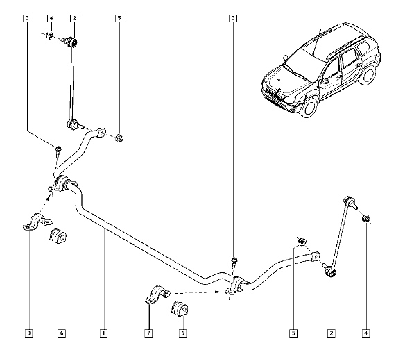 Передняя подвеска рено дастер 4х4 схема