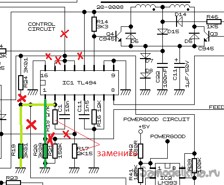 Wt7525 схема блока питания переделка