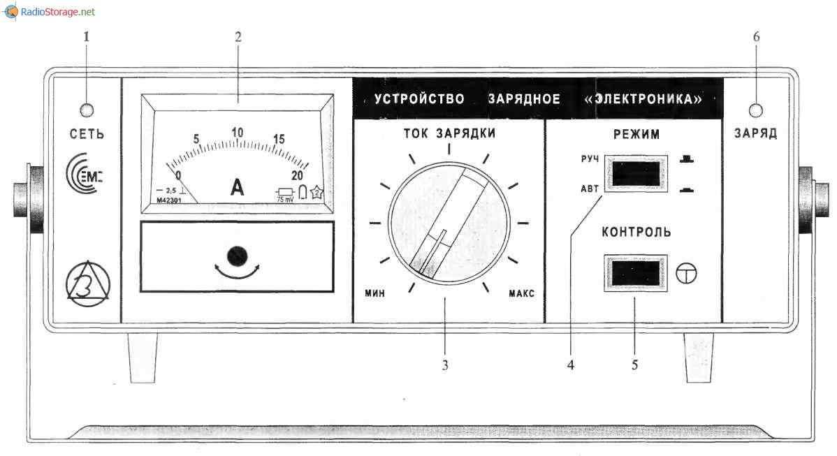 Зарядное устройство ЭЛЕКТРОНИКА УЗС-П-12-6,3 УХЛ3.1, схема