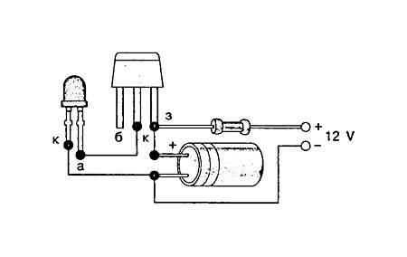 Простая мигалка на одном транзисторе