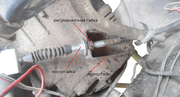 регулировочная и контргайка привода сцепления