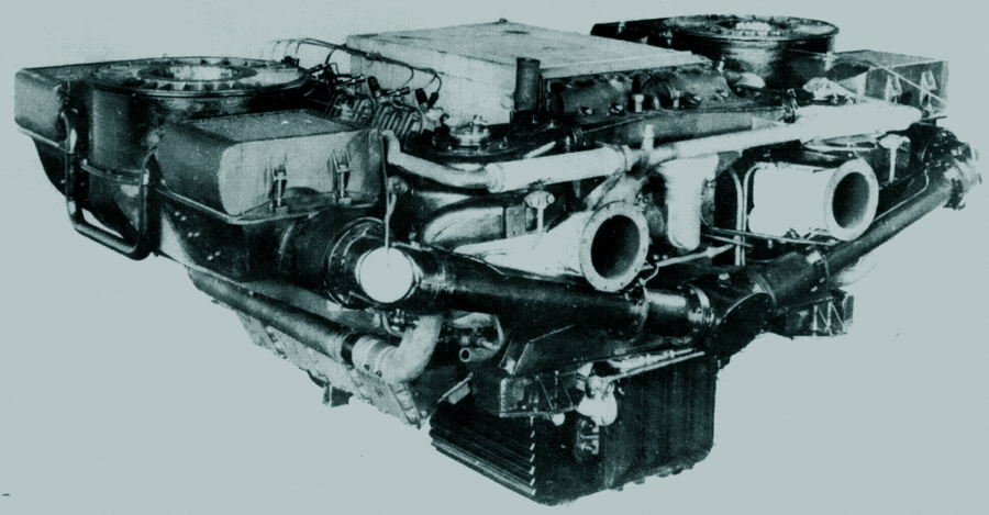 ​Дизель Sla 16 в сборке с турбокомпрессорами и системой охлаждения - Как забуксовал дизельный вермахт 