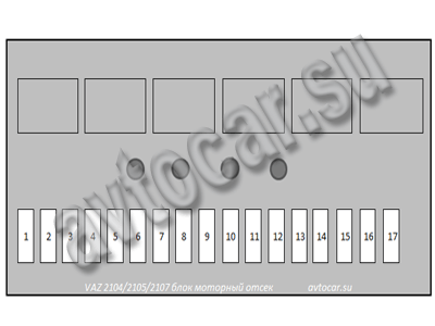 Блок предохранителей ВАЗ-2104/2105/2107 (вариант 1)