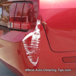 car paint scratch before