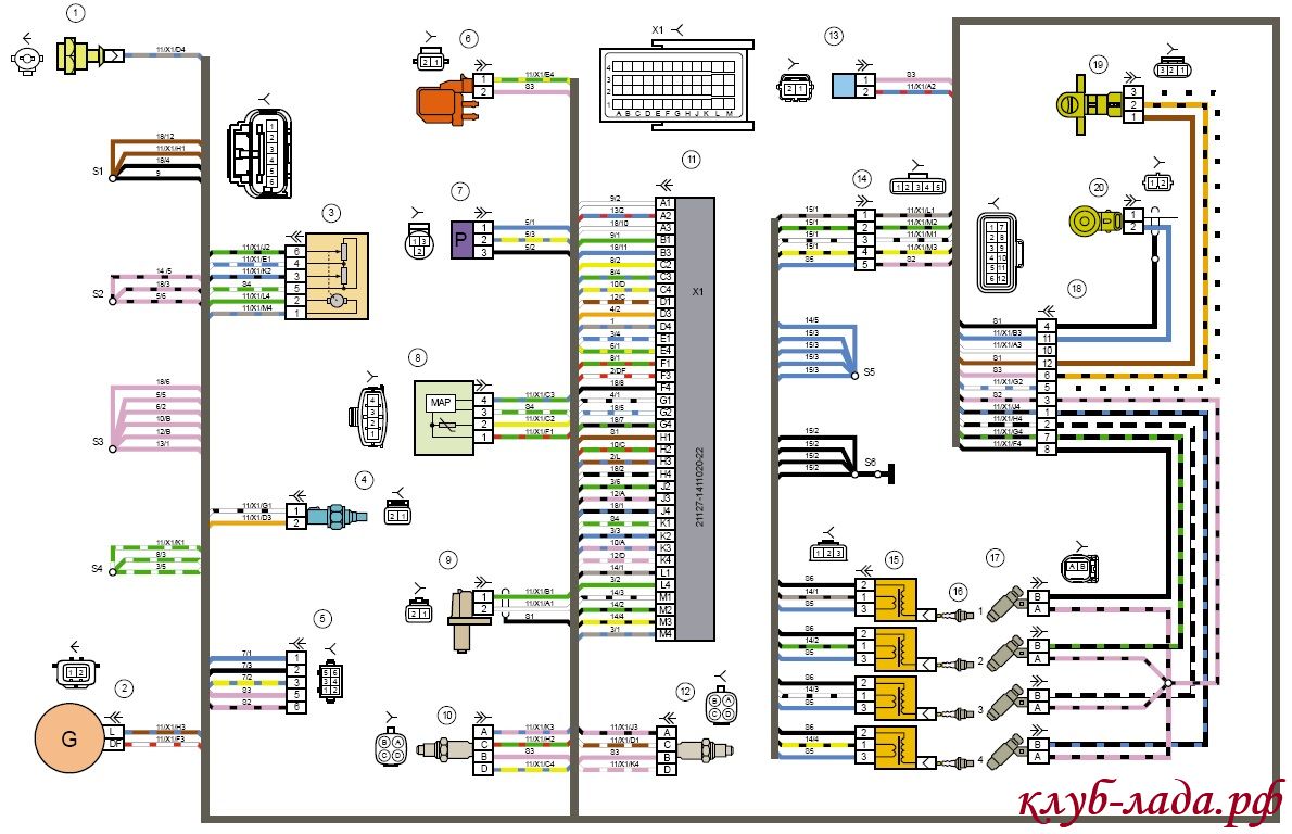 Схема зажигания Калина 2